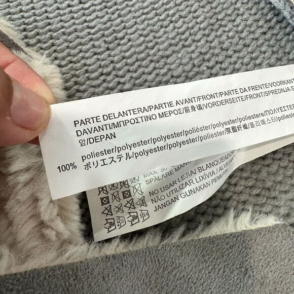 Stradivarius Penny Lane Style Sherpa Faux Suede Knit Open Cardigan, Small - Picture 10 of 10